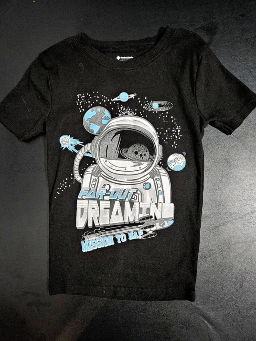 Wonder Nation Space Dreamer graphic tee Girls Size 8 Black Graphic Tee Like New